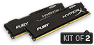 DDR4 8GB KIT 2x4GB PC 3200 Kingston HyperX FURY HX432C18FBK2/8 Black foto1